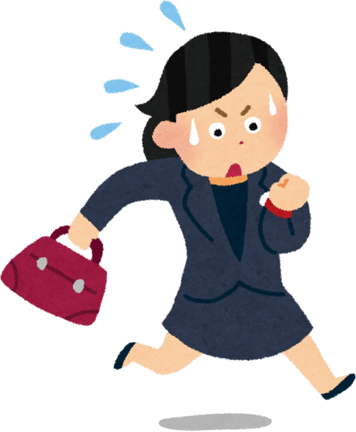 Illustration of a Late Female Office Worker Rushing